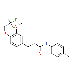 ChemSpider 2D Image | 3-[3-Methoxy-4-(2,2,2-trifluoroethoxy)phenyl]-N-methyl-N-(4-methylphenyl)propanamide | C20H22F3NO3