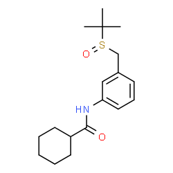 ChemSpider 2D Image | N-(3-{[(2-Methyl-2-propanyl)sulfinyl]methyl}phenyl)cyclohexanecarboxamide | C18H27NO2S