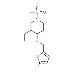 ChemSpider 2D Image | N-[(5-Chloro-2-furyl)methyl]-3-ethyl-1-(methylsulfonyl)-4-piperidinamine | C13H21ClN2O3S