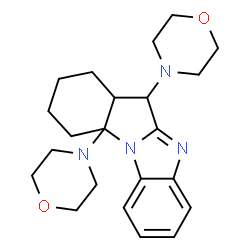 ChemSpider 2D Image | 6,10a-Di(4-morpholinyl)-6a,7,8,9,10,10a-hexahydro-6H-indolo[1,2-a]benzimidazole | C22H30N4O2