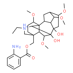 ChemSpider 2D Image | (20-Ethyl-7,8-dihydroxy-1,6,14,16-tetramethoxyaconitan-20-ium-4-yl)methyl 2-aminobenzoate | C32H47N2O8