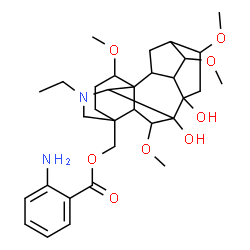 ChemSpider 2D Image | (20-Ethyl-7,8-dihydroxy-1,6,14,16-tetramethoxyaconitan-4-yl)methyl 2-aminobenzoate | C32H46N2O8