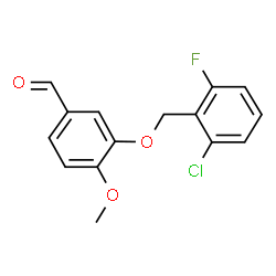ChemSpider 2D Image | 3-[(2-Chloro-6-fluorobenzyl)oxy]-4-methoxybenzaldehyde | C15H12ClFO3
