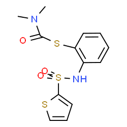 ChemSpider 2D Image | S-{2-[(2-Thienylsulfonyl)amino]phenyl} dimethylcarbamothioate | C13H14N2O3S3