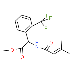 ChemSpider 2D Image | Methyl [(3-methyl-2-butenoyl)amino][2-(trifluoromethyl)phenyl]acetate | C15H16F3NO3