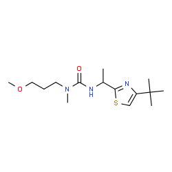 ChemSpider 2D Image | 1-(3-Methoxypropyl)-1-methyl-3-{1-[4-(2-methyl-2-propanyl)-1,3-thiazol-2-yl]ethyl}urea | C15H27N3O2S