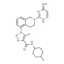 ChemSpider 2D Image | 1-[2-(4-Amino-2-pyrimidinyl)-1,2,3,4-tetrahydro-5-isoquinolinyl]-5-methyl-N-(4-methylcyclohexyl)-1H-1,2,3-triazole-4-carboxamide | C24H30N8O