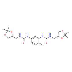 ChemSpider 2D Image | 1,1'-(4-Methyl-1,3-phenylene)bis{3-[(2,2-dimethyl-1,3-dioxolan-4-yl)methyl]urea} | C21H32N4O6