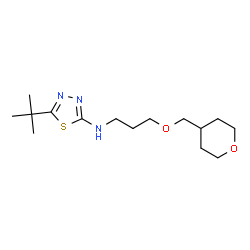 ChemSpider 2D Image | 5-(2-Methyl-2-propanyl)-N-[3-(tetrahydro-2H-pyran-4-ylmethoxy)propyl]-1,3,4-thiadiazol-2-amine | C15H27N3O2S