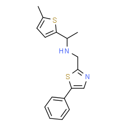 ChemSpider 2D Image | 1-(5-Methyl-2-thienyl)-N-[(5-phenyl-1,3-thiazol-2-yl)methyl]ethanamine | C17H18N2S2