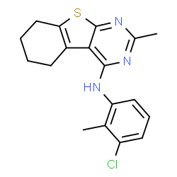 ChemSpider 2D Image | N-(3-Chloro-2-methylphenyl)-2-methyl-5,6,7,8-tetrahydro[1]benzothieno[2,3-d]pyrimidin-4-amine | C18H18ClN3S