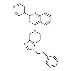 ChemSpider 2D Image | 4-[1-(2-Phenylethyl)-1,4,6,7-tetrahydro-5H-imidazo[4,5-c]pyridin-5-yl]-2-(4-pyridinyl)quinazoline | C27H24N6