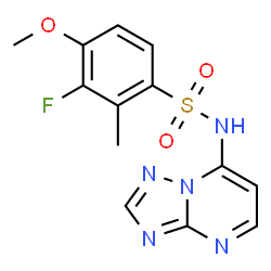 ChemSpider 2D Image | 3-Fluoro-4-methoxy-2-methyl-N-([1,2,4]triazolo[1,5-a]pyrimidin-7-yl)benzenesulfonamide | C13H12FN5O3S