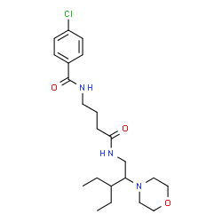 ChemSpider 2D Image | 4-Chloro-N-(4-{[3-ethyl-2-(4-morpholinyl)pentyl]amino}-4-oxobutyl)benzamide | C22H34ClN3O3