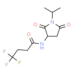 ChemSpider 2D Image | 4,4,4-Trifluoro-N-(1-isopropyl-2,5-dioxo-3-pyrrolidinyl)butanamide | C11H15F3N2O3
