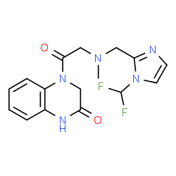 ChemSpider 2D Image | 4-(N-{[1-(Difluoromethyl)-1H-imidazol-2-yl]methyl}-N-methylglycyl)-3,4-dihydro-2(1H)-quinoxalinone | C16H17F2N5O2