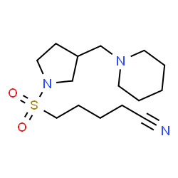 ChemSpider 2D Image | 5-{[3-(1-Piperidinylmethyl)-1-pyrrolidinyl]sulfonyl}pentanenitrile | C15H27N3O2S