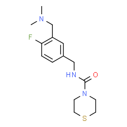 ChemSpider 2D Image | N-{3-[(Dimethylamino)methyl]-4-fluorobenzyl}-4-thiomorpholinecarboxamide | C15H22FN3OS