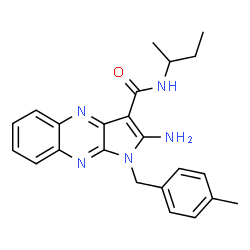 ChemSpider 2D Image | 2-Amino-N-sec-butyl-1-(4-methylbenzyl)-1H-pyrrolo[2,3-b]quinoxaline-3-carboxamide | C23H25N5O