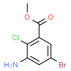 ChemSpider 2D Image | Methyl 3-amino-5-bromo-2-chlorobenzoate | C8H7BrClNO2