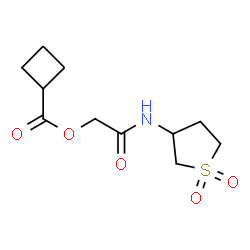 ChemSpider 2D Image | 2-[(1,1-Dioxidotetrahydro-3-thiophenyl)amino]-2-oxoethyl cyclobutanecarboxylate | C11H17NO5S