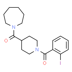 ChemSpider 2D Image | 1-Azepanyl[1-(2-iodobenzoyl)-4-piperidinyl]methanone | C19H25IN2O2
