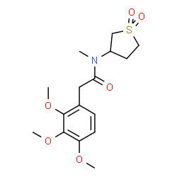 ChemSpider 2D Image | N-(1,1-Dioxidotetrahydro-3-thiophenyl)-N-methyl-2-(2,3,4-trimethoxyphenyl)acetamide | C16H23NO6S