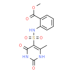 ChemSpider 2D Image | benzoic acid, 2-[[(2,4-dihydroxy-6-methyl-5-pyrimidinyl)sulfonyl]amino]-, methyl ester | C13H13N3O6S