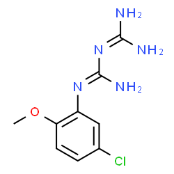 ChemSpider 2D Image | 2-(5-Chloro-2-methoxyphenyl)-1-(diaminomethylene)guanidine | C9H12ClN5O