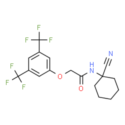 ChemSpider 2D Image | 2-[3,5-Bis(trifluoromethyl)phenoxy]-N-(1-cyanocyclohexyl)acetamide | C17H16F6N2O2