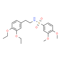 ChemSpider 2D Image | N-[2-(3,4-Diethoxyphenyl)ethyl]-3,4-dimethoxybenzenesulfonamide | C20H27NO6S