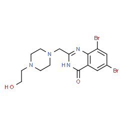 ChemSpider 2D Image | 6,8-Dibromo-2-{[4-(2-hydroxyethyl)-1-piperazinyl]methyl}-4(1H)-quinazolinone | C15H18Br2N4O2