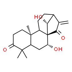 ChemSpider 2D Image | (5xi,7alpha,8alpha,9xi,10alpha,14R)-7,14-Dihydroxykaur-16-ene-3,15-dione | C20H28O4