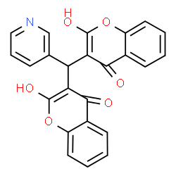 ChemSpider 2D Image | 3,3'-(3-Pyridinylmethylene)bis(2-hydroxy-4H-chromen-4-one) | C24H15NO6
