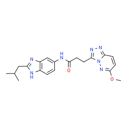 ChemSpider 2D Image | N-(2-Isobutyl-1H-benzimidazol-5-yl)-3-(6-methoxy[1,2,4]triazolo[4,3-b]pyridazin-3-yl)propanamide | C20H23N7O2