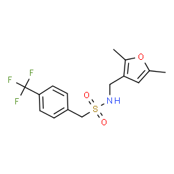 ChemSpider 2D Image | N-[(2,5-Dimethyl-3-furyl)methyl]-1-[4-(trifluoromethyl)phenyl]methanesulfonamide | C15H16F3NO3S