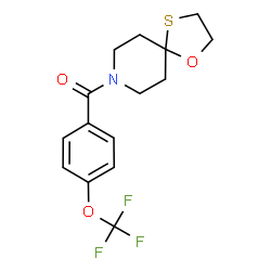 ChemSpider 2D Image | 1-Oxa-4-thia-8-azaspiro[4.5]dec-8-yl[4-(trifluoromethoxy)phenyl]methanone | C15H16F3NO3S
