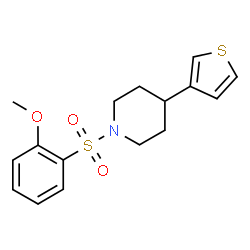 ChemSpider 2D Image | 1-[(2-Methoxyphenyl)sulfonyl]-4-(3-thienyl)piperidine | C16H19NO3S2