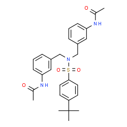 ChemSpider 2D Image | N,N'-[({[4-(2-Methyl-2-propanyl)phenyl]sulfonyl}imino)bis(methylene-3,1-phenylene)]diacetamide | C28H33N3O4S