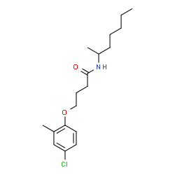ChemSpider 2D Image | 4-(4-Chloro-2-methylphenoxy)-N-(2-heptanyl)butanamide | C18H28ClNO2