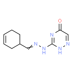 ChemSpider 2D Image | 3-[2-(3-Cyclohexen-1-ylmethylene)hydrazino]-1,2,4-triazin-5(2H)-one | C10H13N5O