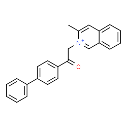 ChemSpider 2D Image | 2-[2-(4-Biphenylyl)-2-oxoethyl]-3-methylisoquinolinium | C24H20NO
