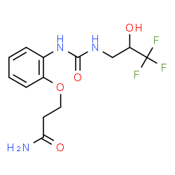 ChemSpider 2D Image | 3-(2-{[(3,3,3-Trifluoro-2-hydroxypropyl)carbamoyl]amino}phenoxy)propanamide | C13H16F3N3O4