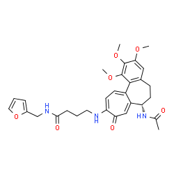 ChemSpider 2D Image | 4-{[(7S)-7-Acetamido-1,2,3-trimethoxy-9-oxo-5,6,7,9-tetrahydrobenzo[a]heptalen-10-yl]amino}-N-(2-furylmethyl)butanamide | C30H35N3O7