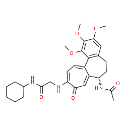 ChemSpider 2D Image | N~2~-[(7S)-7-Acetamido-1,2,3-trimethoxy-9-oxo-5,6,7,9-tetrahydrobenzo[a]heptalen-10-yl]-N-cyclohexylglycinamide | C29H37N3O6