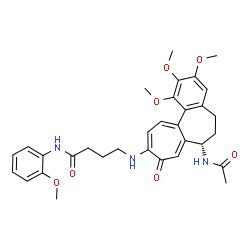ChemSpider 2D Image | 4-{[(7S)-7-Acetamido-1,2,3-trimethoxy-9-oxo-5,6,7,9-tetrahydrobenzo[a]heptalen-10-yl]amino}-N-(2-methoxyphenyl)butanamide | C32H37N3O7