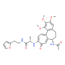 ChemSpider 2D Image | N~2~-[(7S)-7-Acetamido-1,2,3-trimethoxy-9-oxo-5,6,7,9-tetrahydrobenzo[a]heptalen-10-yl]-N-[2-(2-furyl)ethyl]-L-alaninamide | C30H35N3O7