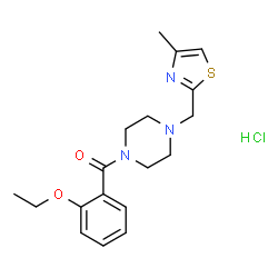 ChemSpider 2D Image | (2-Ethoxyphenyl){4-[(4-methyl-1,3-thiazol-2-yl)methyl]-1-piperazinyl}methanone hydrochloride (1:1) | C18H24ClN3O2S