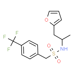 ChemSpider 2D Image | N-[1-(2-Furyl)-2-propanyl]-1-[4-(trifluoromethyl)phenyl]methanesulfonamide | C15H16F3NO3S