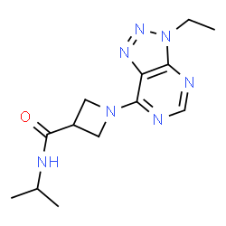 ChemSpider 2D Image | 1-(3-Ethyl-3H-[1,2,3]triazolo[4,5-d]pyrimidin-7-yl)-N-isopropyl-3-azetidinecarboxamide | C13H19N7O